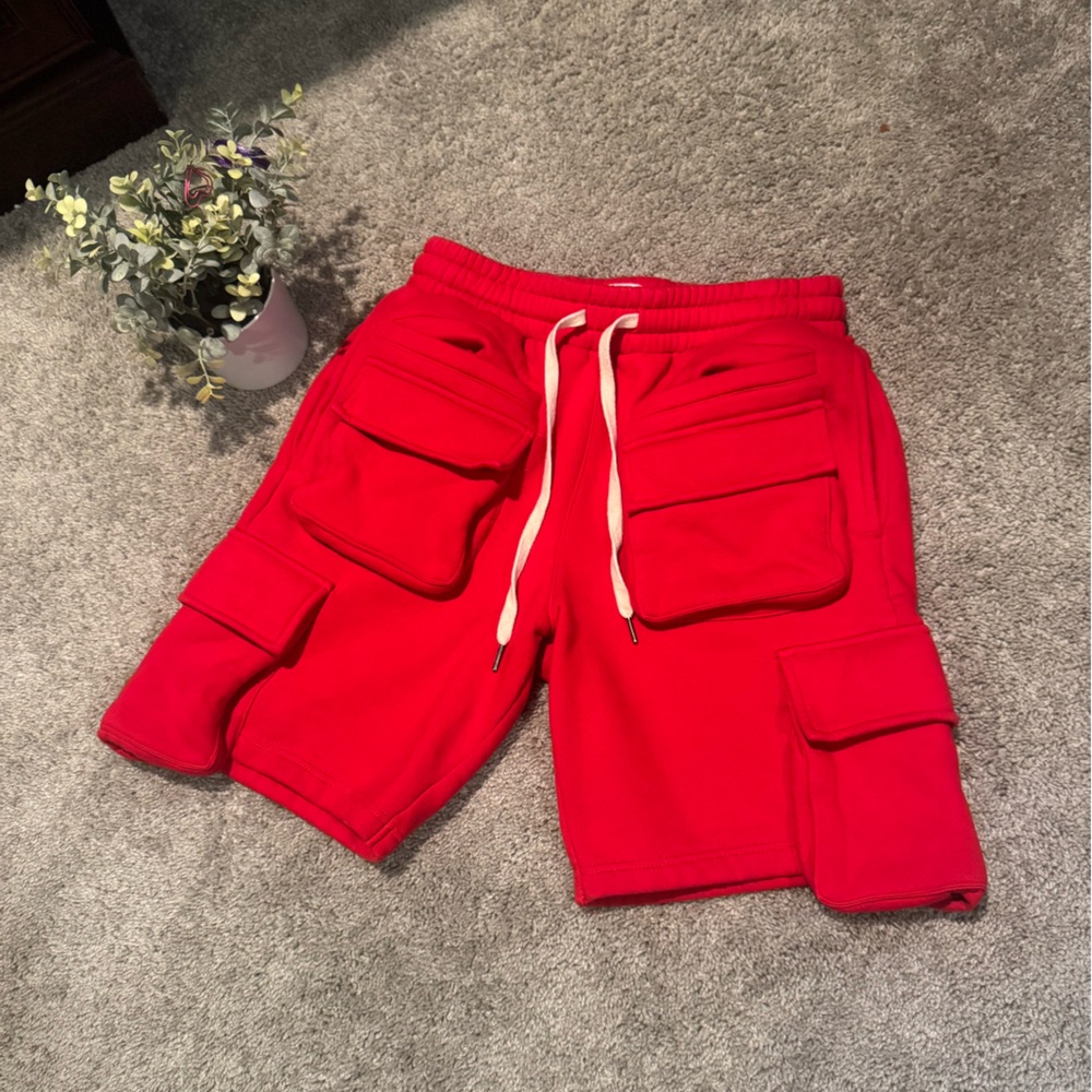 Men's Red Cargo Shorts